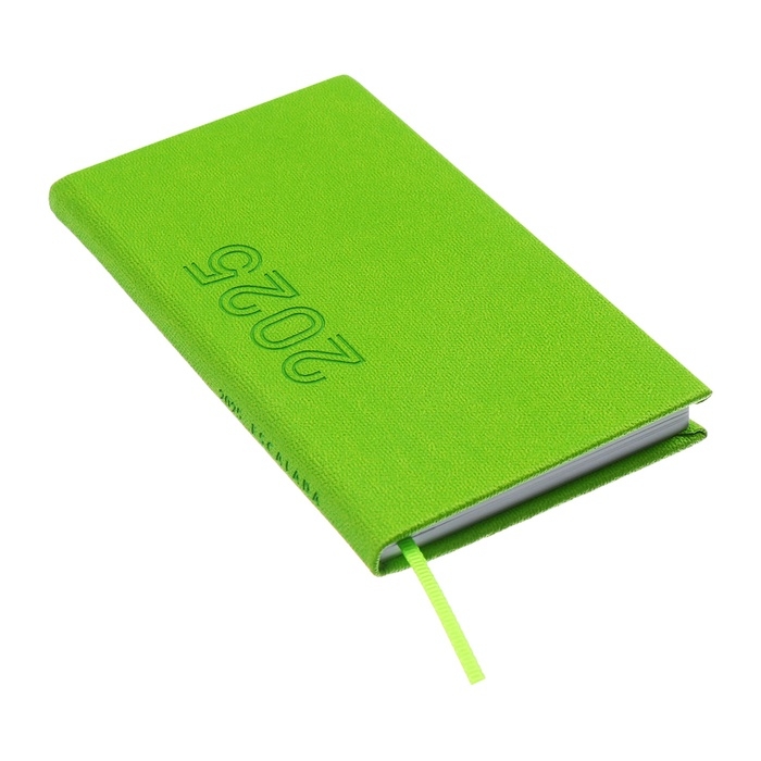 Еженедельник датированный 2025 года, 85х145 мм, 64 листа ESCALADA, твердая обложка из искусственной кожи, блинтовое тиснение, блок 70 г/м&sup2;, зелёный