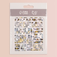 Наклейки для ногтей &laquo;Битое стекло&raquo;, фольгированные, цвет фиолетовый/золотистый/графит