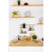 Полка для рейлинга прямая, 2-х ярусная, 38&times;26,5&times;11,5 см, d=25 мм, цвет хром