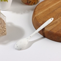 Ложка гарнирная Доляна &laquo;Гранит&raquo;, силикон, 20,5&times;4,5 см, цвет белый