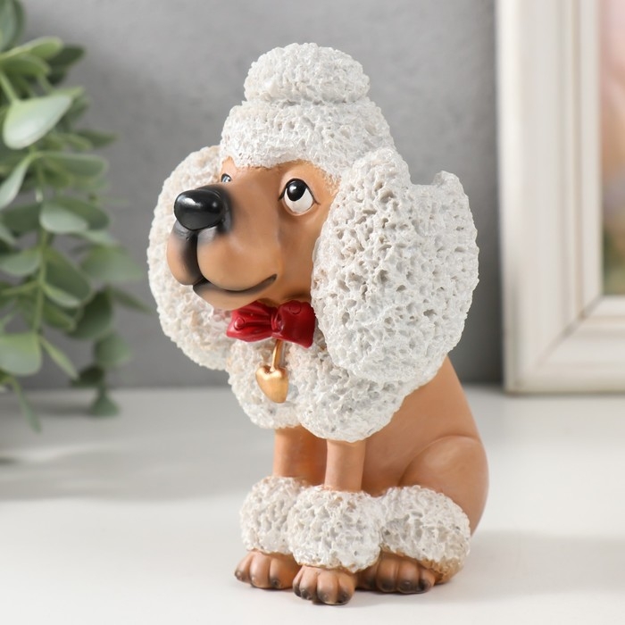 Сувенир полистоун подставка под очки "Пудель" 9х8х13 см