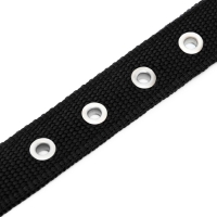 Ошейник "Комфорт" комбинированный (полиэстер, искусственная кожа), 58 х 3 см, ОШ 45-52 см, чёрный 60