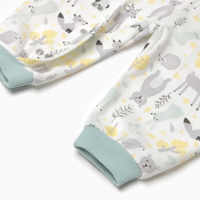 Комбинезон детский, цвет молочный/звери, рост 74 см