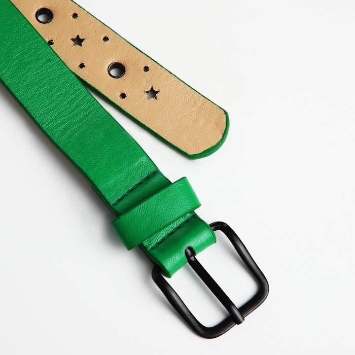 Ремень детский, ширина 2.2 см, люверсы, пряжка металл, цвет зелёный Ремень детский, ширина 2.2 см, люверсы, пряжка металл, цвет зелёный