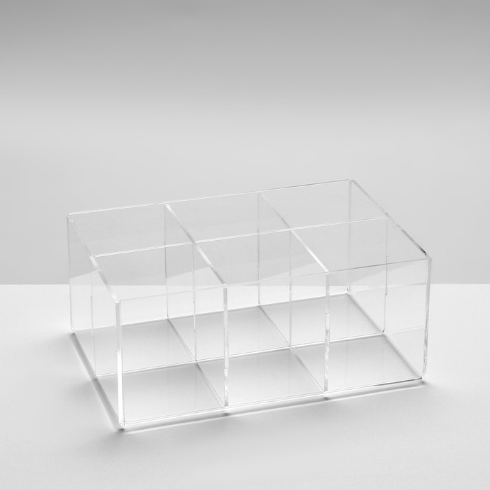 Подставка для карандашей 6 ячеек, 16&times;11&times;7 см, оргстекло 1,8 мм, В ЗАЩИТНОЙ ПЛЁНКЕ