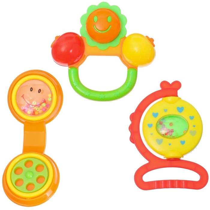 Набор погремушек &laquo;Маленькие радости&raquo;, 3 шт, цвет МИКС, Крошка