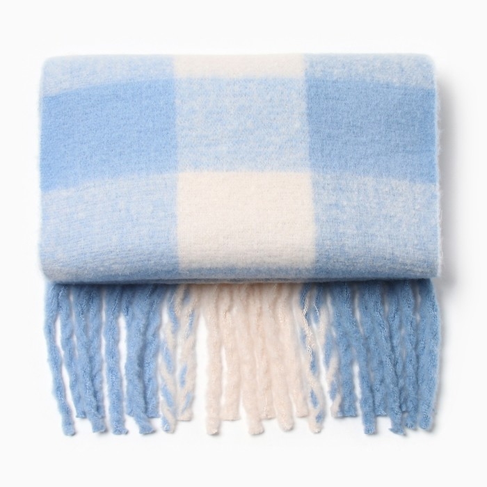 Шарф зимний объемный с кистями MINAKU клетка 210*38+18 см Шарф зимний объемный с кистями MINAKU клетка 210*38+18 см