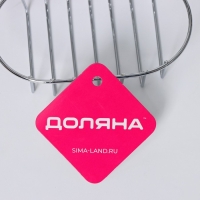 Мыльница подвесная овальная Доляна, 13,5&times;10,5&times;8 см, цвет серебристый