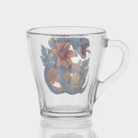 Кружка стеклянная кофейная «Цветы и змеи», 250 мл Кружка стеклянная кофейная «Цветы и змеи», 250 мл