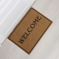 Коврик придверный Доляна Welcome, без окантовки, 40×60 см, цвет бежевый Коврик придверный Доляна Welcome, без окантовки, 40×60 см, цвет бежевый
