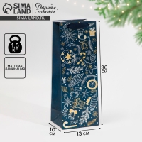 Пакет под бутылку &laquo;Happy New Year&raquo;, 13 х 36 х 10 см, Новый год