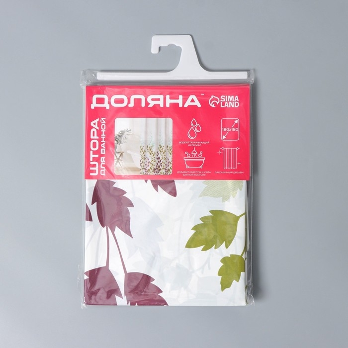 Штора для ванны Доляна &laquo;Осень&raquo;, 180&times;180 см, EVA