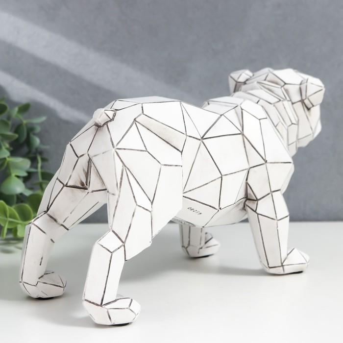 Сувенир полистоун 3D "Английский бульдог" беж 15х11х28 см