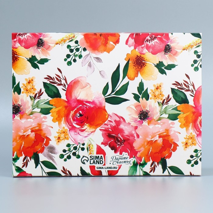 Коробка кондитерская, упаковка &laquo;Акварель&raquo;, 8 марта, 20 х 15 х 5 см