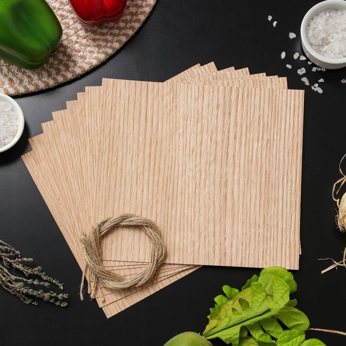 Гриль-бумага из древесины, 20&times;18 см, 8 шт/уп, дуб