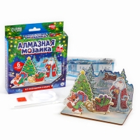 Алмазная мозаика на новый год для детей на фигурке, композиция &laquo;Ногодняя сказка&raquo;, 10 х 10 см, новогодний набор для творчества