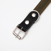 Ошейник брезентовый на фетре, 64 х 3 см, ОШ 30-55 см, тёмно-зелёный Ошейник брезентовый на фетре, 64 х 3 см, ОШ 30-55 см, тёмно-зелёный