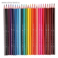 Карандаши акварельные 24 цвета Aquarelle, в металлической коробке с ложементом