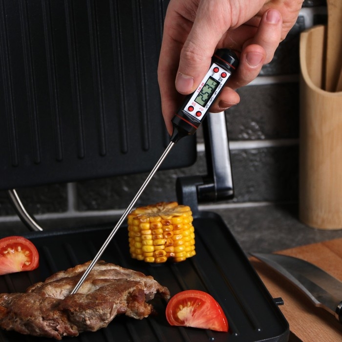 Термометр (термощуп) кухонный Luazon LTR-05, max 300 &deg;C, от LR44, чёрный