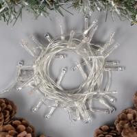 Гирлянда «Нить» 4 м, IP20, прозрачная нить, 40 LED, 2 режима, батарейки AAх3 (нет в комплекте), свечение красное Гирлянда «Нить» 4 м, IP20, прозрачная нить, 40 LED, 2 режима, батарейки AAх3 (нет в комплекте), свечение красное