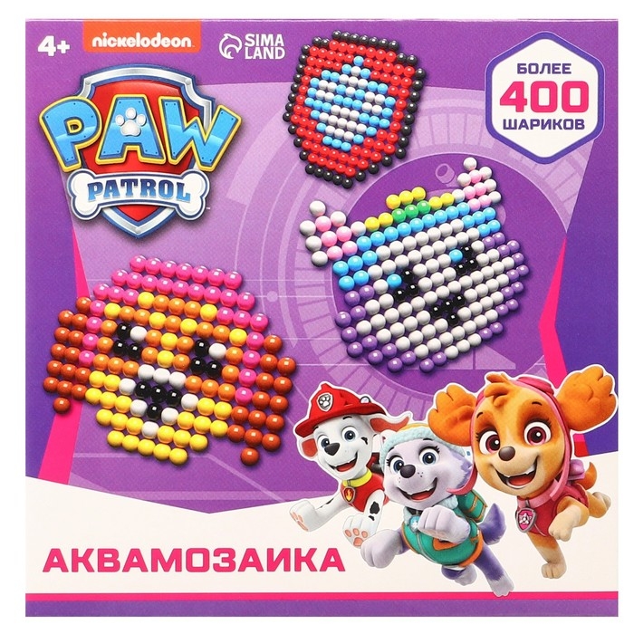 Аквамозаика «Щенячий Патруль: Скай и Эверест», 3 фигурки, 300 шариков Аквамозаика «Щенячий Патруль: Скай и Эверест», 3 фигурки, 300 шариков