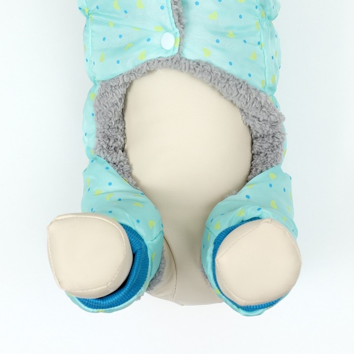 Комбинезон "нежный путь" на меховом подкладе, размер L  (ДС 35, ОШ 35, ОГ 45 см), голубой