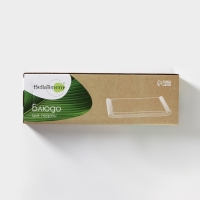 Блюдо для подачи фарфоровое с вставкой из бамбука BellaTenero, 29,5&times;9&times;2,3 см