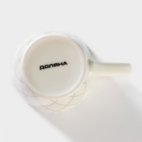 Кружка фарфоровая Доляна &laquo;Золотая нить&raquo;, 320 мл, цвет белый