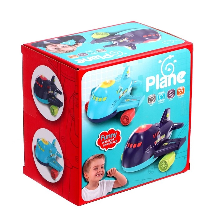 Самолет &laquo;Лайнер&raquo;, работает от батареек, световые и звуковые эффекты, цвет синий