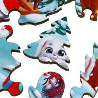 Деревянный пазл фигурный &laquo;Новый год в кругу друзей&raquo;