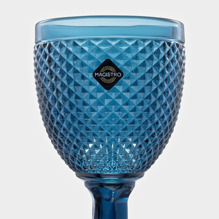Набор бокалов из стекла Magistro &laquo;Вилеро&raquo;, 280 мл, 2 шт, цвет синий