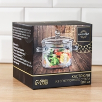 Кастрюля из жаропрочного стекла Magistro &laquo;Лия&raquo;, 1,2 л, 20&times;14 см