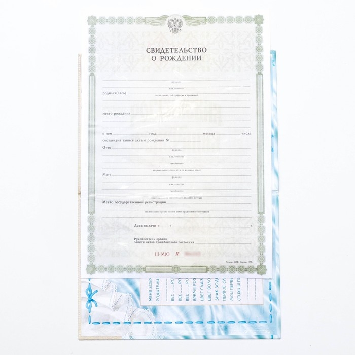 Папка для свидетельства о рождении &laquo;О рождении мальчика&raquo;, А5