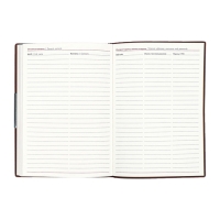 Еженедельник датир 2025г мягк обл иск кож А6+ 80л ESCALADA, тис ф, кр бл 70 г/м&sup2;, кор-ый