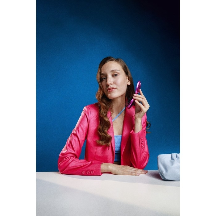 Расчёска массажная &laquo;Перламутр&raquo;, складная, с зеркалом, 5,5 &times; 8,5 см, цвет МИКС