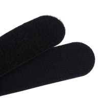 Карабин для сумок на коляску, на липучке, экокожа, цвет черный Карабин для сумок на коляску, на липучке, экокожа, цвет черный