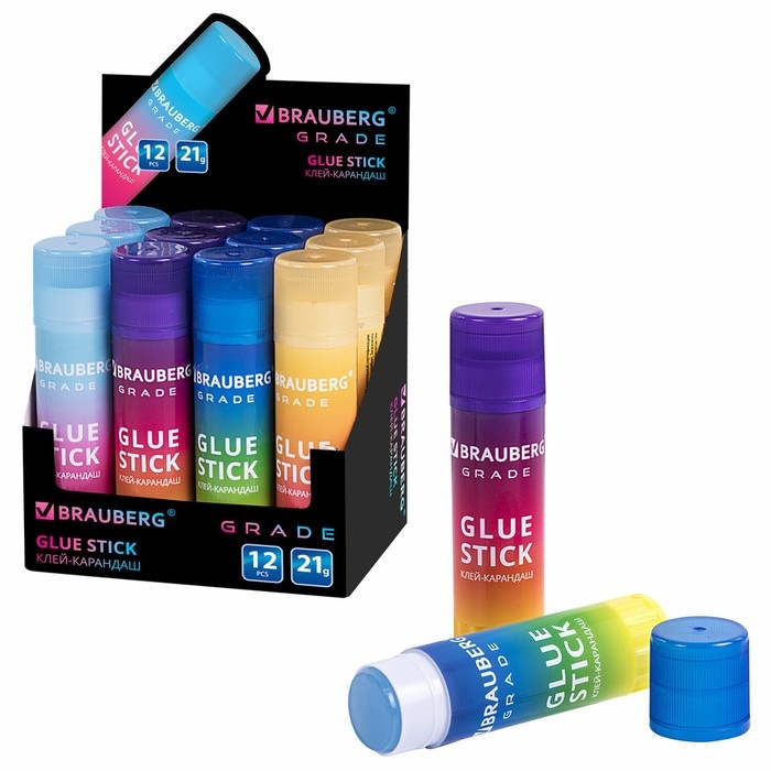 Клей-карандаш PVP 21г BRAUBERG GRADE, в градиентном корпусе, ассорти 271247 Клей-карандаш PVP 21г BRAUBERG GRADE, в градиентном корпусе, ассорти 271247