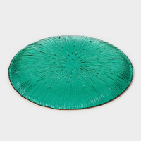 Тарелка стеклянная &laquo;Фейерверк&raquo;, d=15,5 см, цвет изумрудный