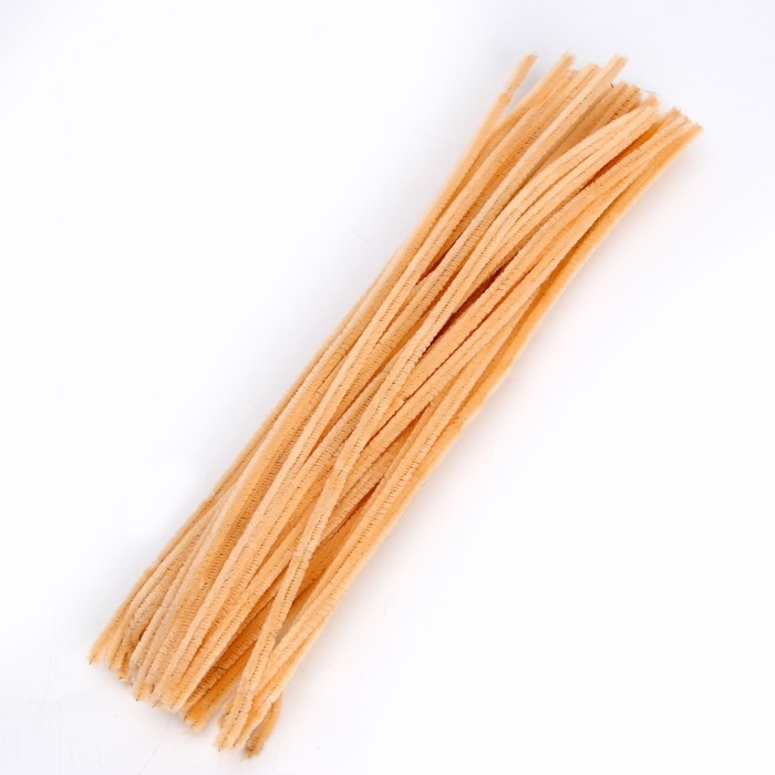 Проволока с ворсом для поделок и декора набор 50 шт., размер 1 шт. 30 &times; 0,6 см, цвет песочный