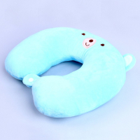 Подголовник &laquo;Мишка&raquo;, с маской для сна, цвет голубой