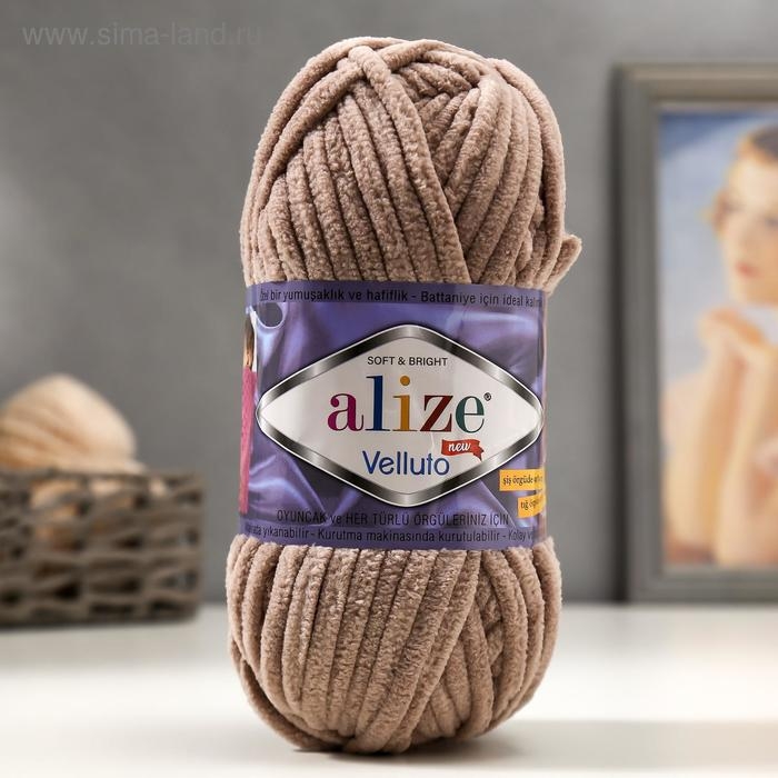 Пряжа Пряжа "Velluto" 100% микрополиэстер 68м/100гр (530 бежевый)