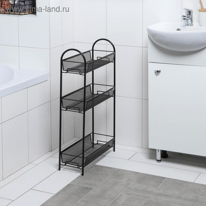 Этажерка &laquo;Ладья 13&raquo;, 43&times;17&times;75,5 см, цвет чёрный