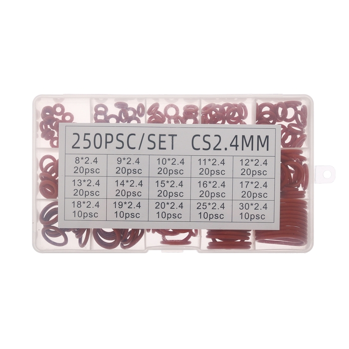 Уплотнительное кольцо, 15 видов, толщина 2,4 мм, набор 250 шт Уплотнительное кольцо, 15 видов, толщина 2,4 мм, набор 250 шт