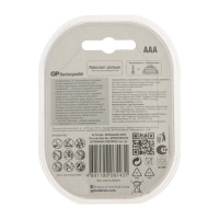 Аккумулятор GP, Ni-Mh, AAA, HR03-2BL, 1.2В, 850 мАч, блистер, 2 шт. Аккумулятор GP, Ni-Mh, AAA, HR03-2BL, 1.2В, 850 мАч, блистер, 2 шт.
