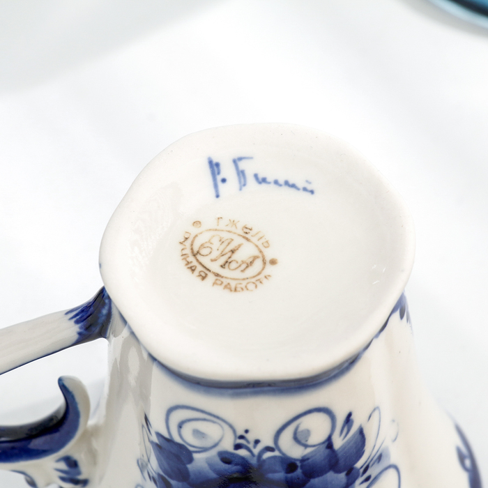 Кружка Кружка "Колокольчик", 120 мл, 8 см, гжель, фарфор