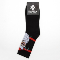 Носки новогодние мужские KAFTAN "Santa" размер 41-44 (27-29 см), цвет чёрный