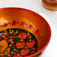 Салатник, средний, 14×7,5 см, хохлома Салатник, средний, 14×7,5 см, хохлома