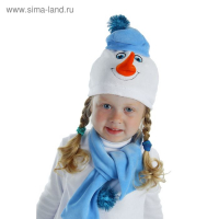 Карнавальный костюм &laquo;Снеговик с заплаткой&raquo;, велюр, рост 98 см, цвет белый