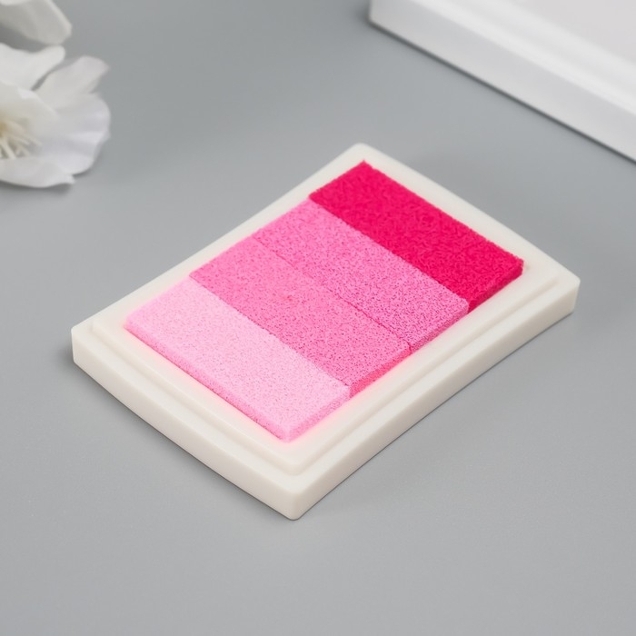 Штемпельная подушка 4 цвета "Розовая палитра" 7,8х5,5х1,8 см