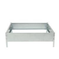 Клумба оцинкованная, 80 &times; 80 &times; 15 см, серая, &laquo;Квадро&raquo;, Greengo